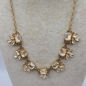 J Crew Gold Crystal Statement Necklace